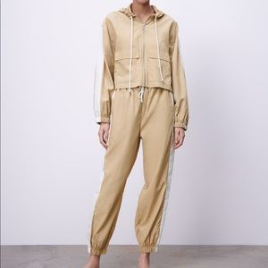 ZARA SIDE STRIPE POUCH POCKET JACKET SET